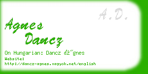 agnes dancz business card